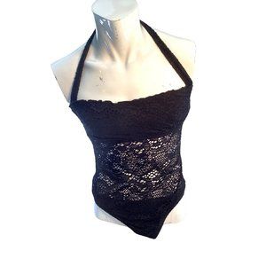 Women's Mossimo One-Piece Open-Lace Swimsuit * Size Medium*Black * Poly spandex